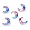 Gradient Handmade Lampwork Beads, Moon, Blue, 16.5x13x5.5mm, Hole: 1mm