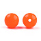 Fluorescent Acrylic Beads, Round, Dark Orange, 6mm, Hole: 1.5mm, about 3850pcs/500g
