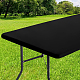 ポリエステルテーブルクロス  家の装飾用  長方形  ブラック  1200x750x0.5mm&nbsp;AJEW-GF0013-22A-04-6