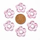 透明なアクリルビーズフレーム  花  ピンク  19x20x3.5mm  穴：1.6mm  内径：6.5mm&nbsp;X-TACR-S154-29B-26-3