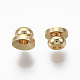 真鍮製スペーサービーズ  ニッケルフリー  18KGP本金メッキ  4x3mm  穴：1.2mm&nbsp;KK-T063-002-NF-3