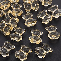透明なアクリルビーズ  水平穴  クマ  ゴールデンロッド  18.5x15.5x11mm  穴：2.5mm  約320個/500g&nbsp;MACR-S373-80-B04