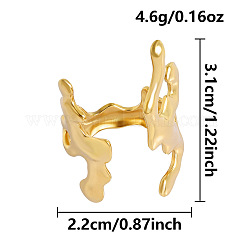 304ステンレススチールオープンカフリング  サンゴ  ゴールドカラー  31mm  usサイズ12 3/4(22mm)