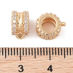 真鍮パヴェクリアキュービックジルコニアビーズ  カン付き  ゴールドカラー  10x8x6mm  穴：1.2~1.4mm&nbsp;LS-KK-N256-08G-D