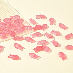 50個の透明スプレー塗装ガラスビーズ  魚  インディアンレッド  15x8x5mm  穴：1mm&nbsp;GLAA-FS0002-06H