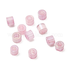 ガラスシードビーズ  模造キャットアイビーズ  コラム  フラミンゴ  1.6x1mm  穴：0.8mm  約900個/袋&nbsp;GL-CBA5413-02F