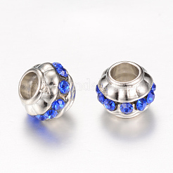 ヨーロッパのビーズラインストーン  大穴ビーズ  CCBプラスチックパーツを有する  ロンデル  ミックスカラー  10x8mm  穴：5mm&nbsp;X-RB-R047-M