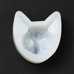 ハロウィーン悪魔猫ヘッド diy ローソク足シリコーン金型  レジン型  UVレジン用  エポキシ樹脂工芸品作り  ホワイト  81x77x28mm  内径：49x64mm&nbsp;LS-SIMO-B002-13