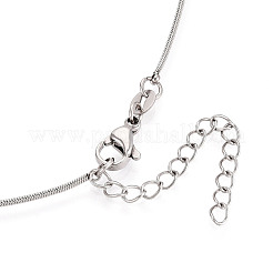1mm 304 ステンレススチール ラウンドスネークチェーンネックレス  変色しない  ステンレス鋼色  18.90インチ（48cm）&nbsp;LS-NJEW-N059-03P