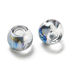 ガラスシードビーズ  ABカラー  ロンデル  ライトスカイブルー  4x3mm  穴：1.2mm  20 G /袋&nbsp;LS-GLAA-Q096-01L