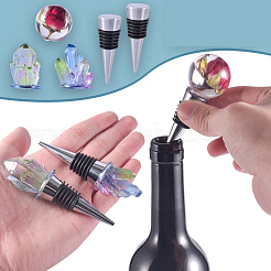 DIYワインボトルストッパーシリコンモールド  レジン型  粘土工芸の金型ツール  ラウンド  ホワイト  39x38mm&nbsp;SIMO-PW0001-133J