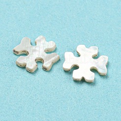 ナチュラルシーシェルカボション  パズル  ホワイト  7.5x7.5x1mm&nbsp;SHEL-D079-10