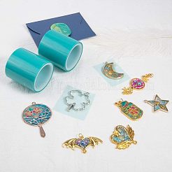 シームレス紙テープ  金属フレーム用  オープンベゼルセッティング  UVレジン  エポキシ樹脂ジュエリークラフト作り  ライトスカイブルー  50mm  約5m /ロール&nbsp;TOOL-OC0001-03