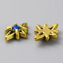 亜鉛合金カボション  プラスチック製のビーズと  女性のためのネイルアートの装飾アクセサリー  アンティーク黄金  スター  8x6x2mm&nbsp;MRMJ-WH0320-05A-01