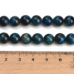 グレードAB天然タイガーアイビーズ連売り  染め  ラウンド  マリンブルー  8.5mm  穴：1.2mm  約46~48個/連  14.76''（37.5センチメートル）&nbsp;X-G-F591-18-8mm-02