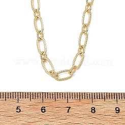 女性用4mm真鍮製テクスチャード加工フィガロチェーンネックレス  304ステンレススチールのロブスタークロウ留め金付き  18KGP本金メッキ  15.75インチ（40cm）&nbsp;NJEW-JN06140