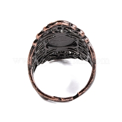 天然アメジストのレトロな指輪  女性用調節可能な真鍮リング  38mm  内径：19mm&nbsp;RJEW-B067-02R-28