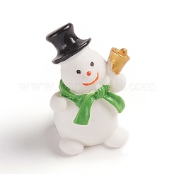 樹脂ディスプレイ装飾  クリスマスのために  雪だるま  ホワイト  29x19x15mm&nbsp;RESI-WH0008-28O