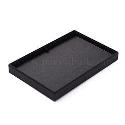 木製のアクセサリープレゼンテーションボックス  布で覆わ  ブラック  29x19x3cm&nbsp;ODIS-N021-05B
