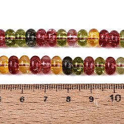 クラックル透明ガラスビーズ連売り  ロンデル  ミックスカラー  8~8.5x4~5mm  穴：1~1.2mm  約79~81個/連  14.37~14.76インチ（36.5~37.5cm）&nbsp;GLAA-N074-02A-02