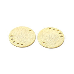 真鍮製のシャンデリアコンポーネントリンク  カドミウムフリー＆鉛フリー  フラットラウンド  24KGP本金メッキ  15x0.5mm  穴：1mm&nbsp;KK-H442-50G