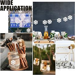 未完成の木片  ウッドスノーフレーク  工芸品のDIY絵画用品  ホワイト  4.85~4.9x4.35x0.15cm&nbsp;WOOD-WH0027-65