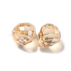 電気メッキガラスビーズ  多面カット  パール光沢メッキ  ティアドロップ  砂茶色  9.5x8mm  穴：1.2mm&nbsp;EGLA-A041-02-PL02