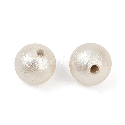 圧縮コットンパールビーズ  環境に優しい  ラウンド  フローラルホワイト  6mm  穴：1.4mm&nbsp;WOVE-V001-A02-6mm