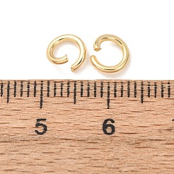 真鍮製オープンタイプ丸カン  ラウンド  カドミウムフリー＆鉛フリー  24KGP本金メッキ  6x1mm  内径：4mm  18ゲージ&nbsp;KK-G604-08G-02