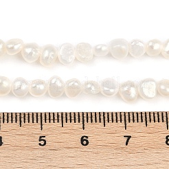 天然養殖淡水パールビーズ連売り  研磨両側  グレード4a++  貝殻色  4~5mm  穴：0.7mm  約70~71個/連  33~33.3cm&nbsp;PEAR-P064-19D-09A