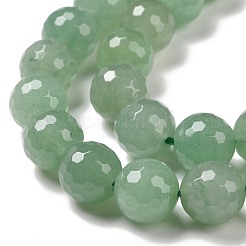 天然石グリーンアベンチュリンビーズ連売り  ファセット（128ファセット）  ラウンド  10.5mm  穴：1.2mm  約37個/連  15.16''（38.5センチメートル）&nbsp;G-E571-08B