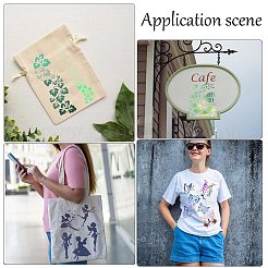 10 個 10 スタイル pp プラスチック中空描画絵画ステンシルテンプレート  花と鳥と妖精と蝶  混合模様  310x210x0.1~0.2mm  1個/スタイル&nbsp;DIY-GF0007-35
