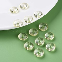 透明なアクリルビーズ  フラットラウンド  きいろ  14x7mm  穴：2mm  約615個/500g&nbsp;MACR-S373-110-B05