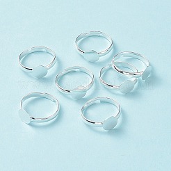調整可能真鍮製リングパーツ  パッドリング拠点  カドミウムフリー＆ニッケルフリー＆鉛フリー  銀色のメッキ  17mm&nbsp;LS-EC541-S-NR