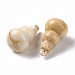 アクリルパーツ  天然石風  ひょうたんチャーム  バリーウッド  32x18x18mm  穴：2mm  約112個/500g&nbsp;OACR-C011-36