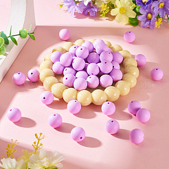 50個の食品グレードの環境に優しいシリコーンビーズ  ラウンド  プラム  15mm  穴：2mm&nbsp;SIL-TADJ0001-03C