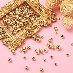 270個のccbプラスチックビーズ  DIYのジュエリーには  ラウンド  ゴールドカラー  3~8mm  穴：1.2~1.8mm&nbsp;CCB-YW0001-17