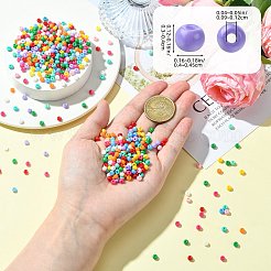 ベーキングペイント ガラスシードビーズ 45g  ラウンド  ミックスカラー  4~4.5x3~4mm  穴：0.9~1.2mm&nbsp;SEED-SZ00001-021D