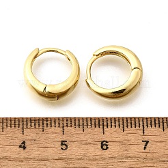 女性のための真鍮の分厚いフープピアス  カドミウムフリー＆ニッケルフリー＆鉛フリー  18KGP本金メッキ  13.5x6mm  ピン：0.8mm&nbsp;X-EJEW-G297-20G
