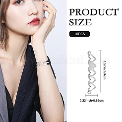 10個のステンレス鋼コネクタチャーム  5 ハートリンク  ステンレス鋼色  40x8.5mm  穴：1.5mm  10個/箱&nbsp;STAS-SZ0003-16B
