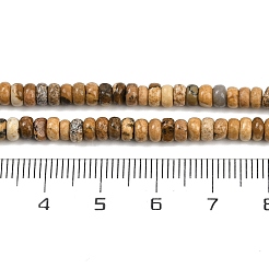 天然石ピクチャージャスパービーズ連売り  ロンデル  4x2mm  穴：0.8mm  約168個/連  15.08''（38.3センチメートル）&nbsp;G-H292-A23-01
