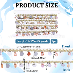 5ヤードのコットンリボン  衣服やドレスの裁縫用アクセサリー用のプラスチックチャーム付き  1/2インチ（13mm）〜1-1/8インチ（28mm）&nbsp;OCOR-PH0036-94C