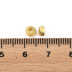 真鍮ビーズ  長持ちメッキ  六角  ゴールドカラー  4.5x2mm  穴：2mm&nbsp;KK-CBA973B-09B-G