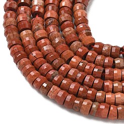 天然石レッドジャスパービーズ連売り  ファセットロンデル  4x2.5mm  穴：0.9mm  約151~155個/連  14.57''~14.96''（37~38センチメートル）&nbsp;G-A299-A23-01