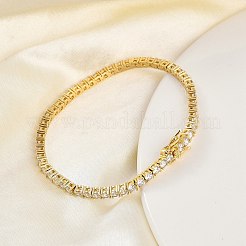 女性用真鍮マイクロパヴェクリアキュービックジルコニアブレスレット  ゴールドカラー  2-3/8インチ（6cm）&nbsp;BJEW-M047-03G