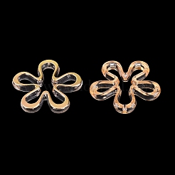 透明なアクリルビーズ  ゴールドライン入り  花  透明  42x43x6.5mm  穴：2mm  約160個/500g&nbsp;AC-N166-10F