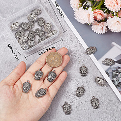 チベット風アロイペンダント30個  カドミウムフリー＆鉛フリー  スカル  アンティークシルバー  21.5x13.5x4mm  穴：2mm&nbsp;FIND-SC0004-58