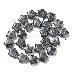 天然ラルビカイトビーズ連売り  シードビーズで  膨らんだ星  14~15.5x15~16x6.5~7mm  穴：1mm  約24~25個/連  15.55''~15.95''（39.5~40.5センチメートル）&nbsp;G-NH0005-016