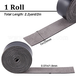 Puイミテーションレザーコード  衣類用  フラット  ブラック  25x1.8mm  約2.19ヤード（2m）/ロール&nbsp;LC-WH0006-06B-08