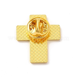 クロスエナメルピン  バックパックの服のための黄金の合金のバッジ  カラフル  25.5x21.5x1.5mm&nbsp;JEWB-C001-01A
